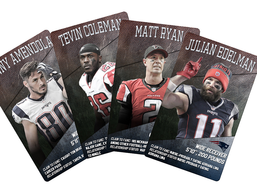 Super Bowl Trading Cards, Patriots, Falcons Super Bowl Trading Cards, Patriots, Falcons